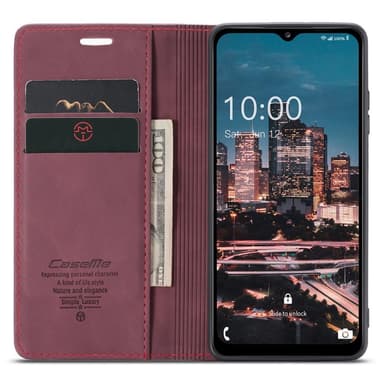 CASEME Retro Pung Taske til Samsung Galaxy A34 - Vinrød