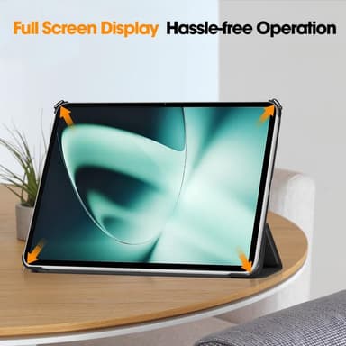 Til OnePlus Pad Tri-fold Stand Wake/Sleep Cover Tabletetui - Sort