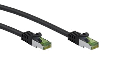 Goobay RJ45 netværkskabel med CAT 8.1 S/FTP råkabel, AWG 26, sort