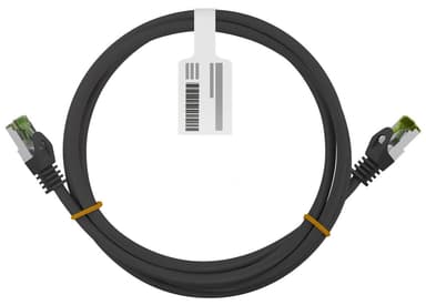 Goobay RJ45 netværkskabel med CAT 8.1 S/FTP råkabel, AWG 26, sort