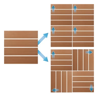 ECD Germany WPC terrassefliser 30x30 cm 33-delt besætningssæt til 3m ² lysebrunt