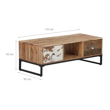 WOMO-DESIGN TV Lowboard Taipei cm med 2 skuffer 110x50x40, massivt træ Acacia og
