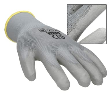 ECD 240 Germany pair PU-arbejde handsker, størrelse 8-M, Grå, mekaniker handsker