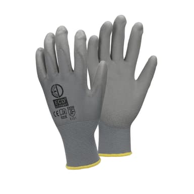 ECD 240 Germany pair PU-arbejde handsker, størrelse 8-M, Grå, mekaniker handsker