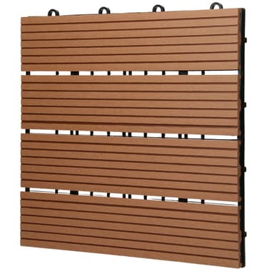 ECD Germany WPC terrassefliser 30x30 cm 33-delt besætningssæt til 3m ² lysebrunt