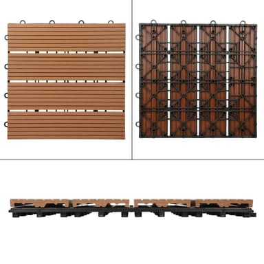 ECD Germany WPC terrassefliser 30x30 cm 33-delt besætningssæt til 3m ² lysebrunt