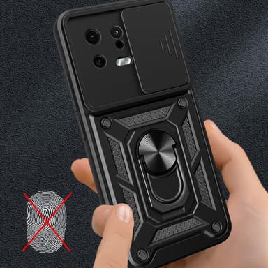 SKALO Xiaomi 13 5G Armor Hybrid Metal Ring Camera Slider - Sort