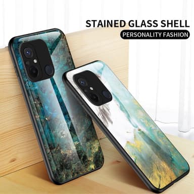 SKALO Xiaomi Redmi 12C 4G Marmor hærdet glas TPU Cover - #5