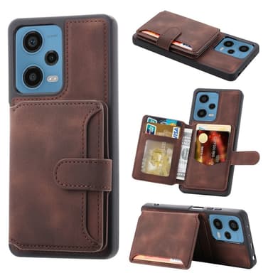 SKALO Xiaomi Redmi Note 12 Pro 5G PU-læder Cover med Pung - Brun