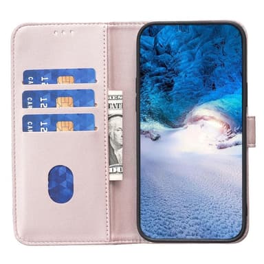 Google Pixel 7a BINFEN COLOR Præget Flip Cover - Rosa guld