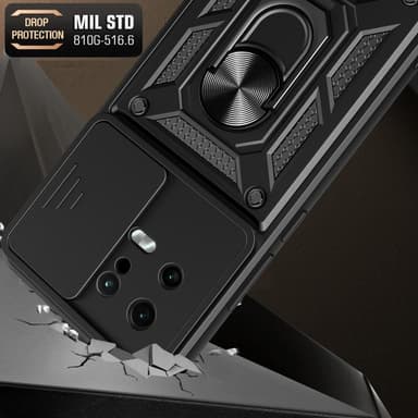 SKALO Xiaomi 13 5G Armor Hybrid Metal Ring Camera Slider - Blå