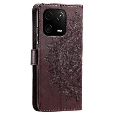 SKALO Xiaomi 13 5G Mandala Flip Cover - Brun