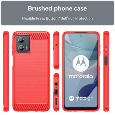 SKALO Motorola Moto G53 5G Armor Carbon Stødsikker TPU-cover - Rød