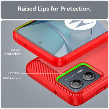 SKALO Motorola Moto G53 5G Armor Carbon Stødsikker TPU-cover - Rød