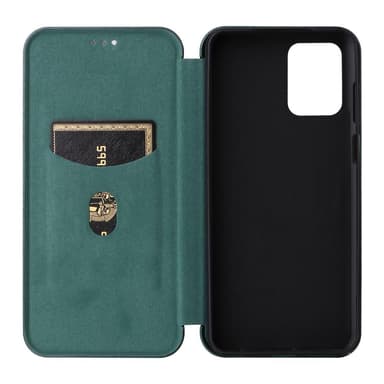 SKALO Motorola Moto G73 5G Carbon Fiber Pungetui - Grøn