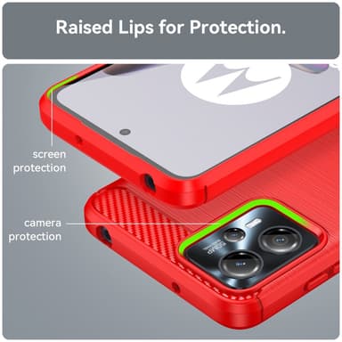 SKALO Motorola Moto G23 4G Armor Carbon Stødsikker TPU-cover - Rød