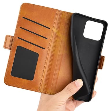 SKALO Xiaomi 13 5G Premium Wallet Flip Cover - Lys brun