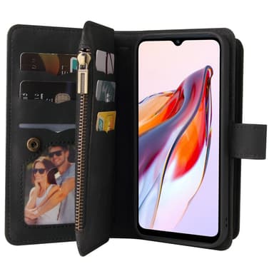 SKALO Xiaomi Redmi 12C 4G Big Wallet 17-RUM Pungetui - Sort