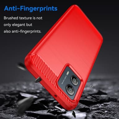 SKALO Motorola Moto G53 5G Armor Carbon Stødsikker TPU-cover - Rød