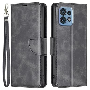 SKALO Motorola Edge 40 Pro 5G Flip Cover m. pung i PU-læder - Sort