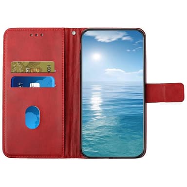 SKALO Xiaomi Redmi Note 12 4G PU læderpung med prægning - Rød