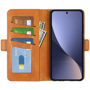 SKALO Xiaomi 13 5G Premium Wallet Flip Cover - Lys brun