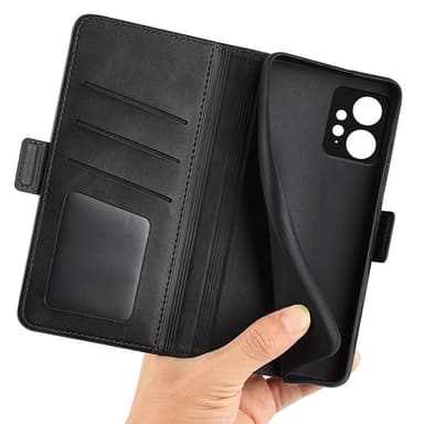 SKALO Xiaomi Redmi Note 12 4G Premium Wallet Flip Cover - Sort
