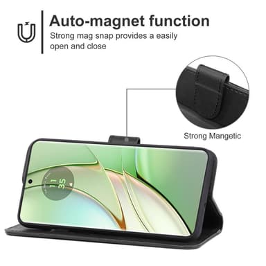 SKALO Motorola Edge 40 5G Premium Wallet Flip Cover - Brun