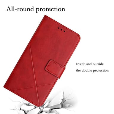 SKALO Xiaomi Redmi Note 12 4G PU læderpung med prægning - Rød
