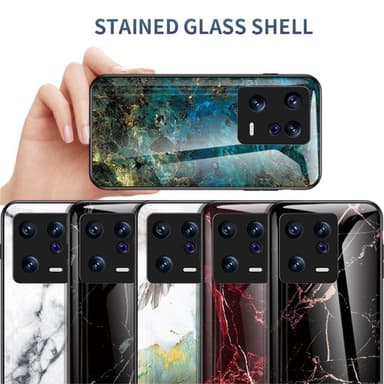 SKALO Xiaomi 13 5G Marmor hærdet glas TPU Cover - #4