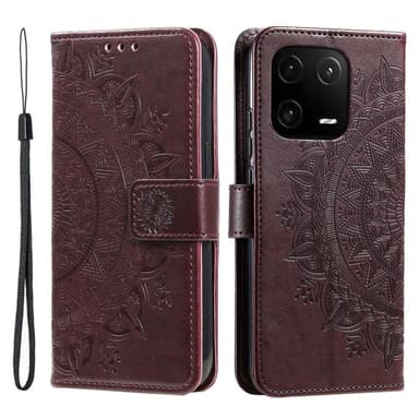 SKALO Xiaomi 13 5G Mandala Flip Cover - Brun