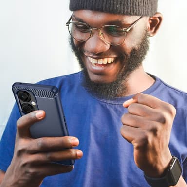 SKALO OnePlus Nord CE 3 Lite 5G Armor Carbon Stødsikker TPU-cover - Blå
