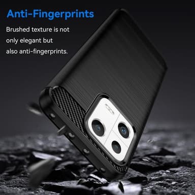 SKALO Xiaomi 13 5G Armor Carbon Stødsikker TPU-cover - Sort