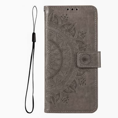 SKALO Xiaomi Redmi Note 12 Pro 5G Mandala Flip Cover - Grå