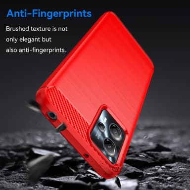 SKALO Motorola Moto G23 4G Armor Carbon Stødsikker TPU-cover - Rød
