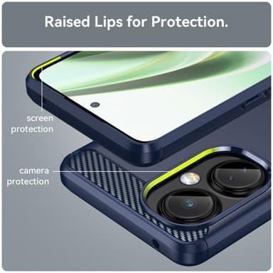 SKALO OnePlus Nord CE 3 Lite 5G Armor Carbon Stødsikker TPU-cover - Blå