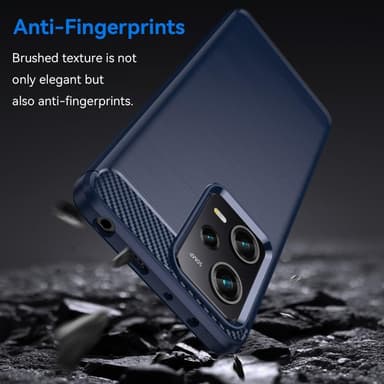 SKALO Xiaomi Redmi Note 12 Pro 5G Armor Carbon Stødsikker TPU-cover - Blå