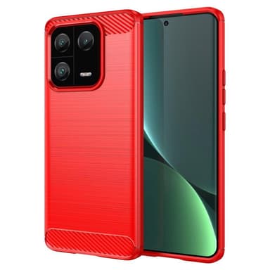 SKALO Xiaomi 13 Pro 5G Armor Carbon Stødsikker TPU-cover - Rød