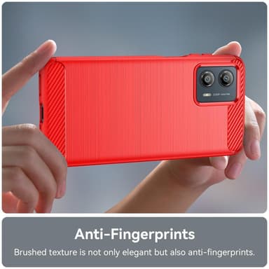 SKALO Motorola Moto G53 5G Armor Carbon Stødsikker TPU-cover - Rød
