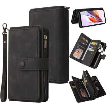 SKALO Xiaomi Redmi 12C 4G Big Wallet 17-RUM Pungetui - Sort