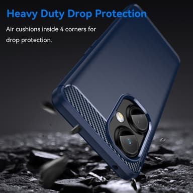 SKALO OnePlus Nord CE 3 Lite 5G Armor Carbon Stødsikker TPU-cover - Blå