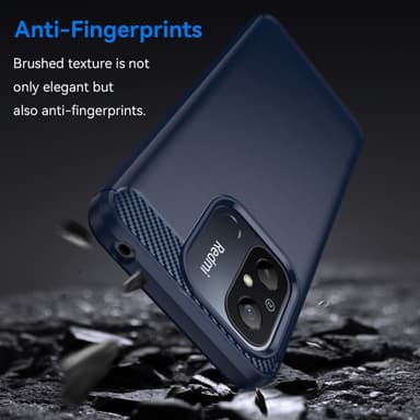 SKALO Xiaomi Redmi 12C 4G Armor Carbon Stødsikker TPU-cover - Blå