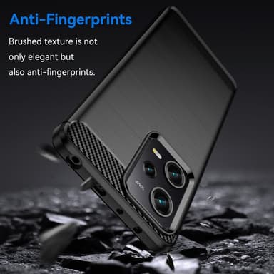 SKALO Xiaomi Redmi Note 12 Pro 5G Armor Carbon Stødsikker TPU-cover - Sort
