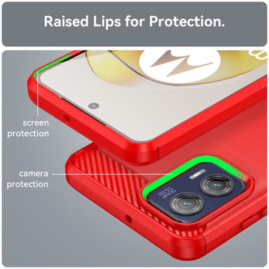 SKALO Motorola Moto G73 5G Armor Carbon Stødsikker TPU-cover - Rød