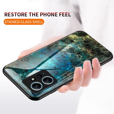 SKALO Xiaomi Redmi Note 12 4G Marmor hærdet glas TPU Cover - #1
