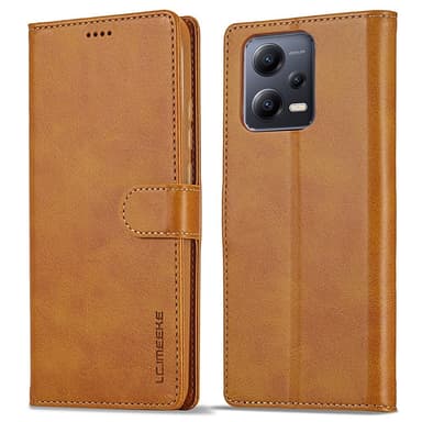 SKALO Xiaomi Redmi Note 12 5G LC.IMEEKE Pungetui i PU-læder - Lys brun