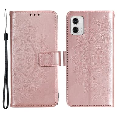SKALO Motorola Moto G73 5G Mandala Flip Cover - Rosa guld
