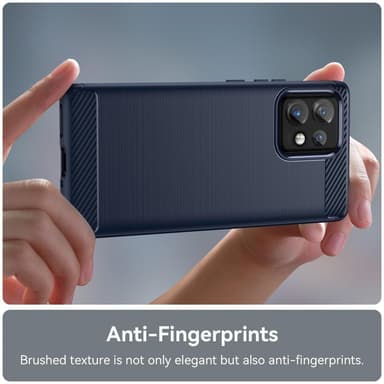 SKALO Motorola Edge 40 Pro 5G Armor Carbon Stødsikker TPU-cover - Blå