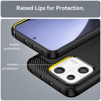 SKALO Xiaomi 13 5G Armor Carbon Stødsikker TPU-cover - Sort