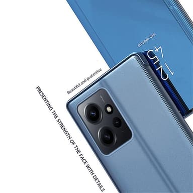 SKALO Xiaomi Redmi Note 12 4G Clear View Mirror Etui - Blå